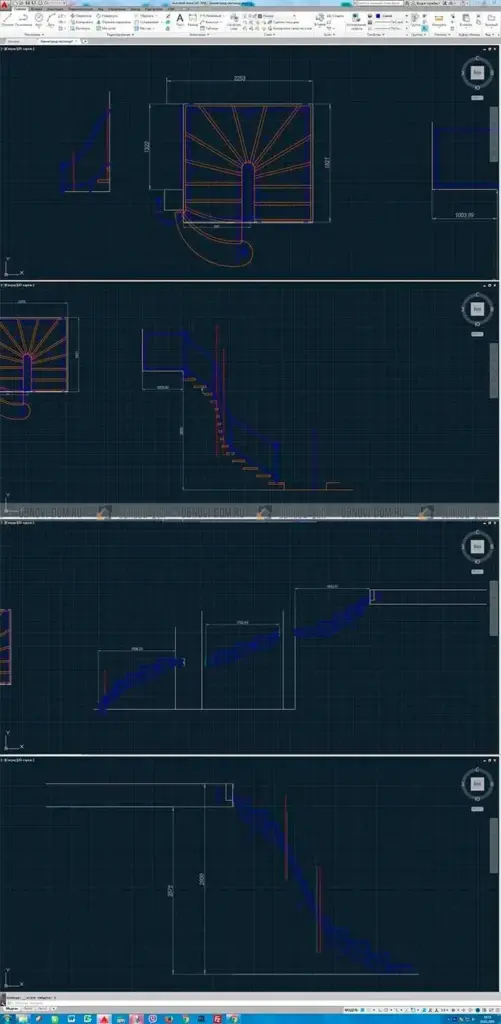 Чертёж кованой лестницы